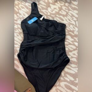 CUPSHE tummy control black one piece size xl